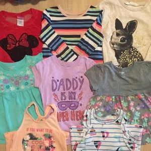 Girls Size 4 Tops: tanks, short and long